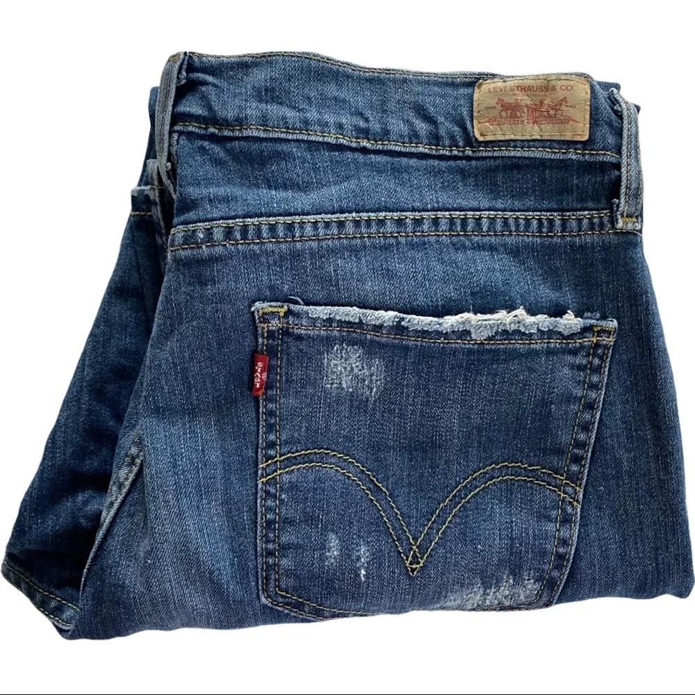 Levi’s 513 Boyfriend Distressed Jeans Sz 11 - Picture 3 of 6